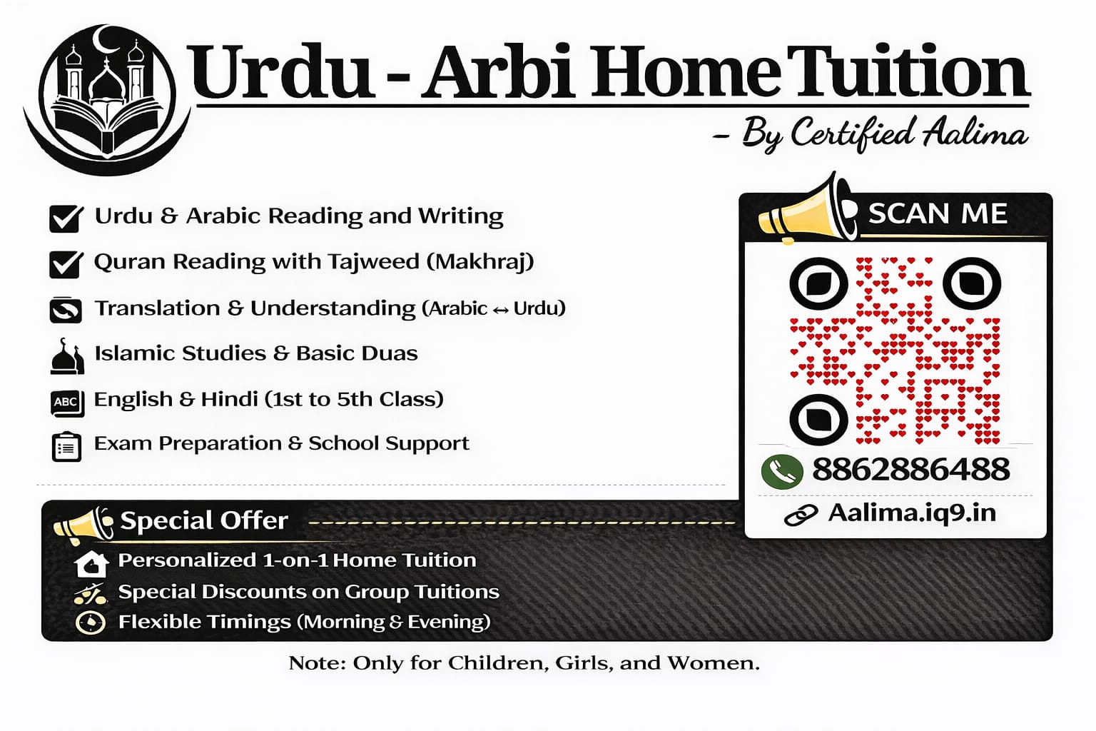 Urdu Arabi Tuition Poster